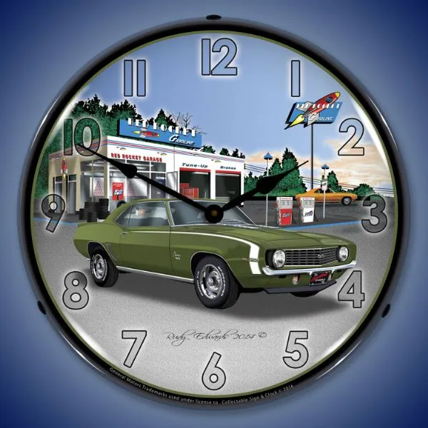 1969 1st Generation Camaro SS Rocket Gas Lighted Clock
