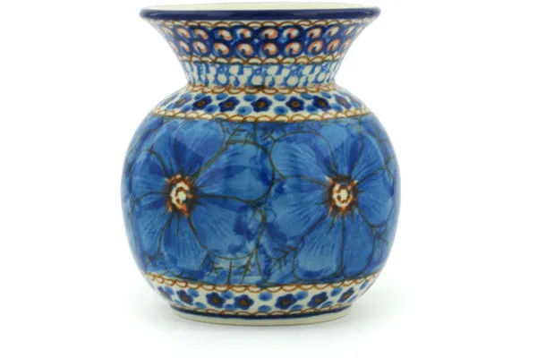 4" Vase - Blue Poppies