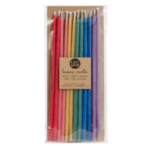 Assorted Tall Beeswax Birthday Candles (Rainbow)