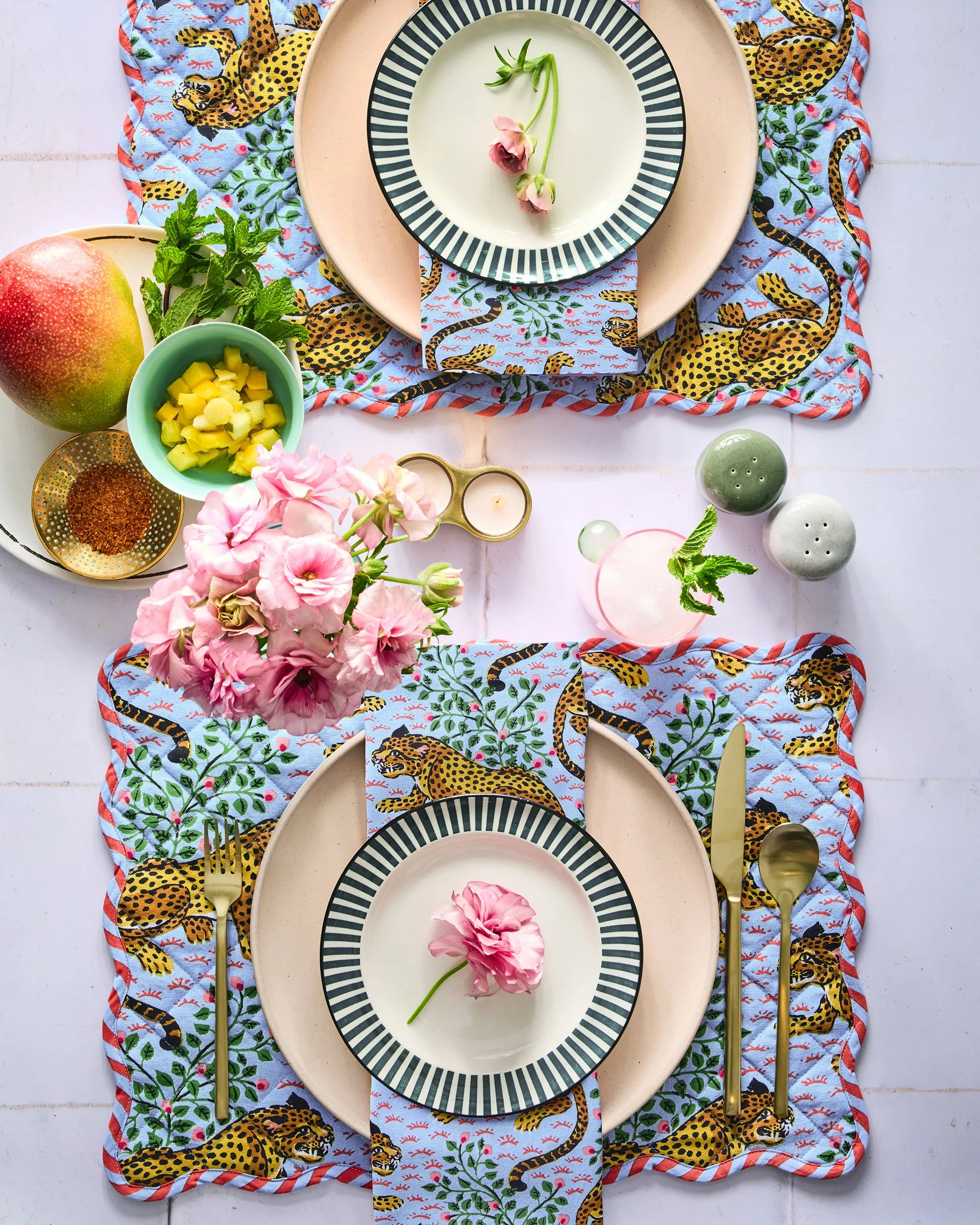 Bagheera - Placemats Set Of 4 - Pale Blue