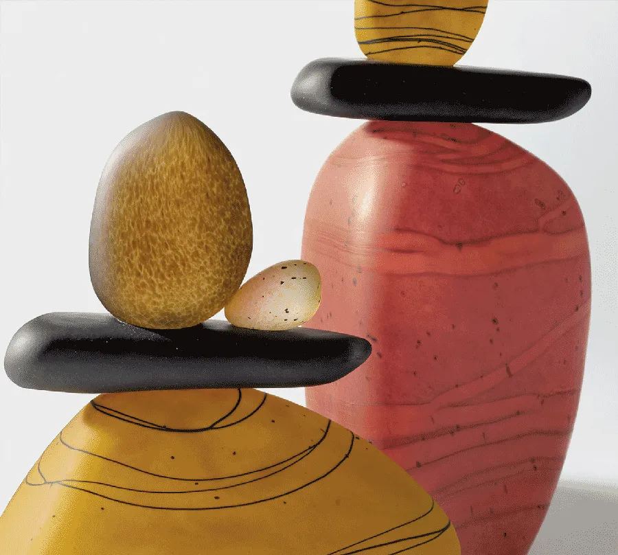 Cairn Rock Totems in Sedona Red & Gold