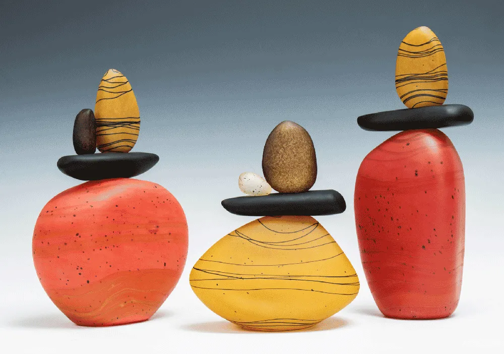 Cairn Rock Totems in Sedona Red & Gold