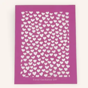 Coral Cockatoo Silk Screen Mini Hearts Full