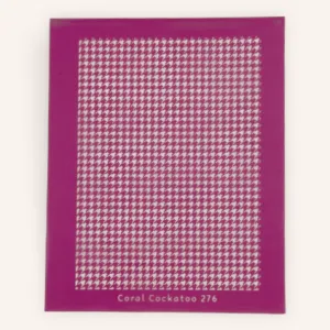 Coral Cockatoo Silk Screen Mini Houndstooth
