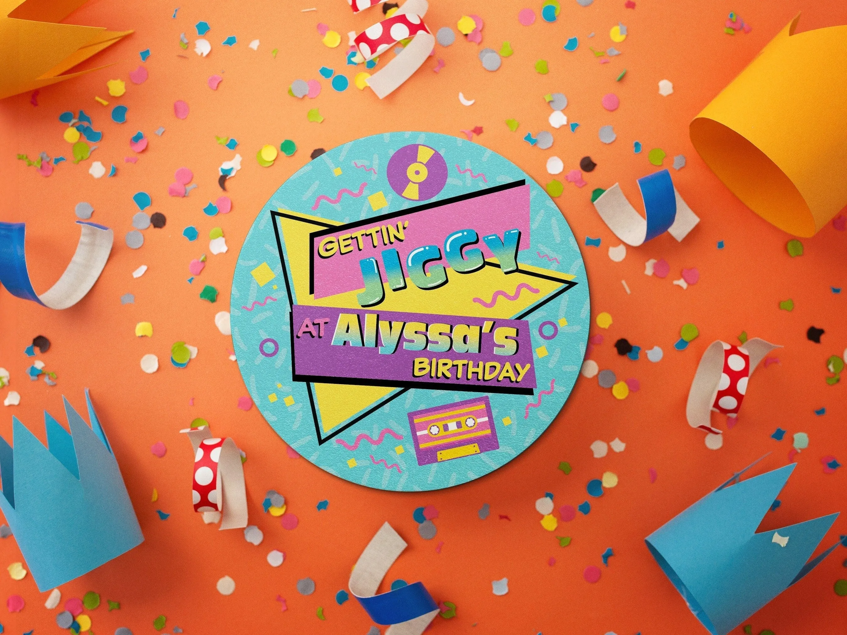 Custom 90s Birthday Party Coasters