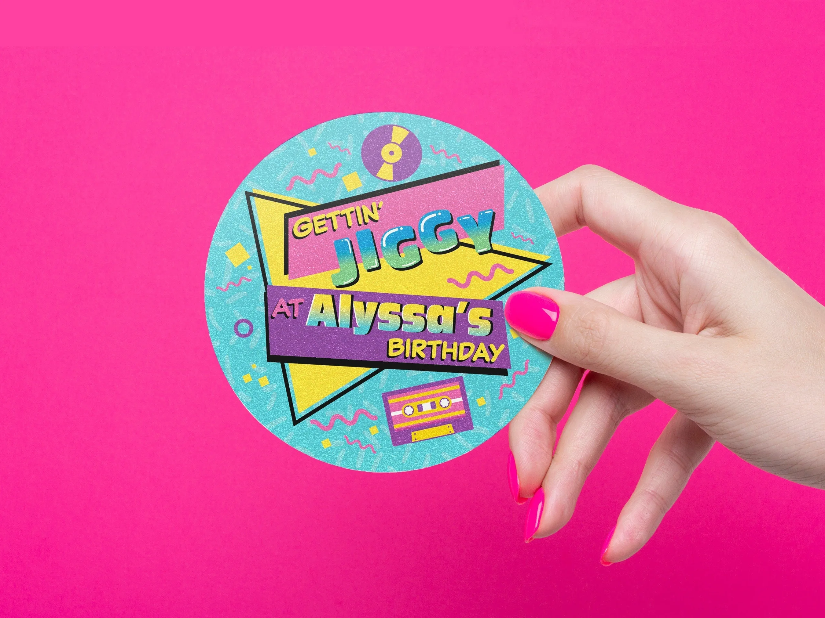 Custom 90s Birthday Party Coasters