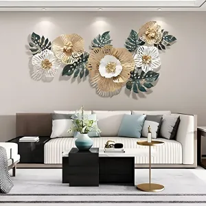 Decore Basket Metal Wall Art Iron Floral Wall Home Decoration | Decorative Item For Living Room, Dining Room, Bedroom,Home, Office, Cafe And For Gift Purpose, 30 Cm (Color : Multicolor)