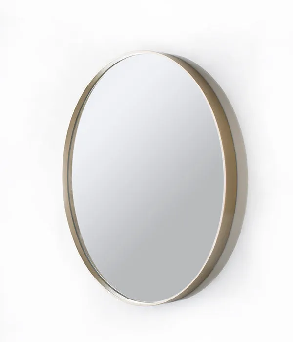 Deep Frame Round Mirror Gold