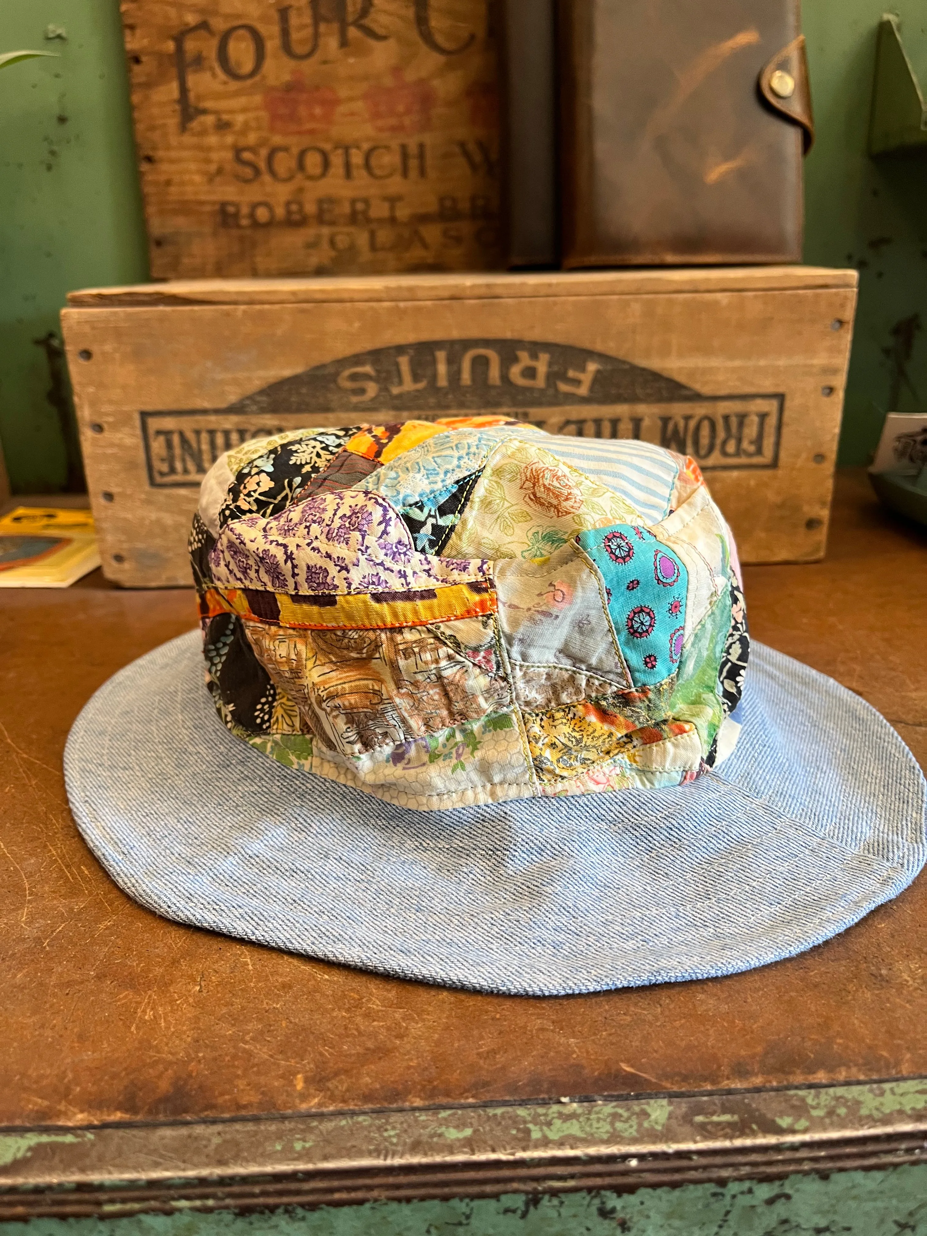 Double Down Vintage - Denim Panelled Reversible Bucket Hat