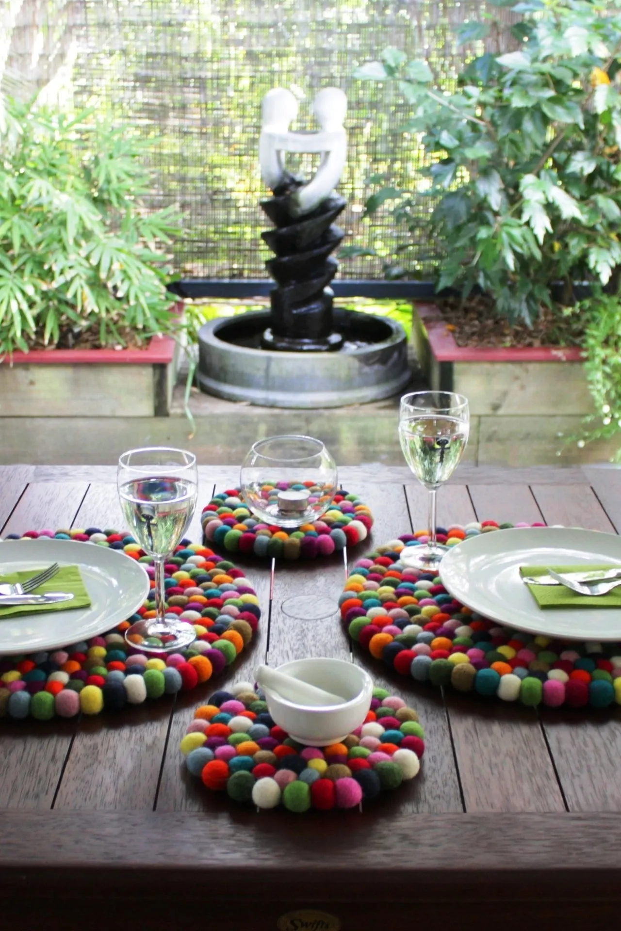 Felt Ball Coasters - Multicolour