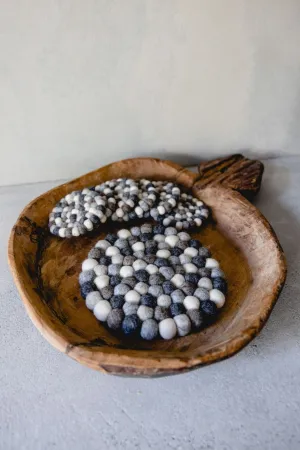 Felt Ball Set - Trivet   6 Coasters (Neutrals)
