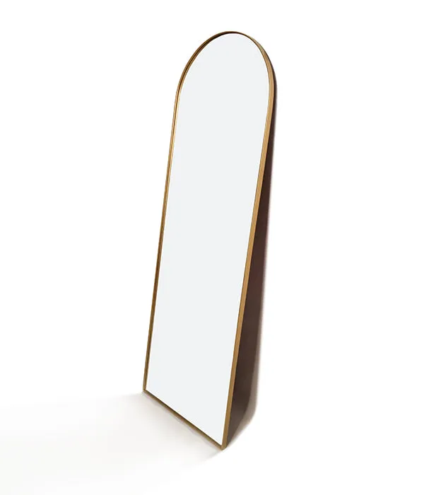 Full Length Arch Gold Mirror - Thin Frame