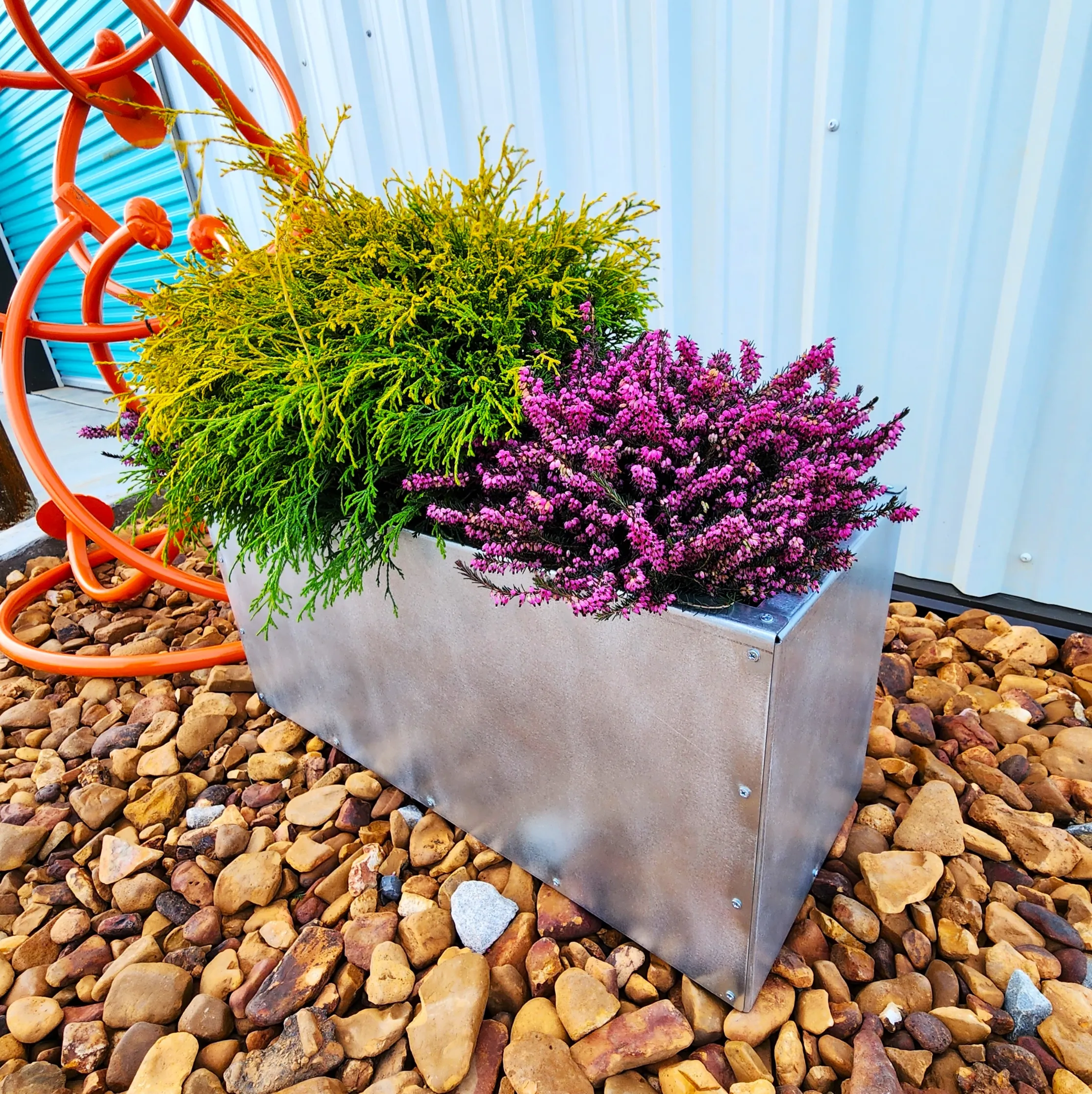 Galvanized Metal Trough Planter - Zinc Coated Planter Box - Outdoor Planter - Large Planter - Cute Planter - Succulent Planter