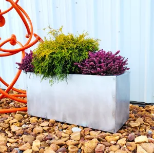Galvanized Metal Trough Planter - Zinc Coated Planter Box - Outdoor Planter - Large Planter - Cute Planter - Succulent Planter