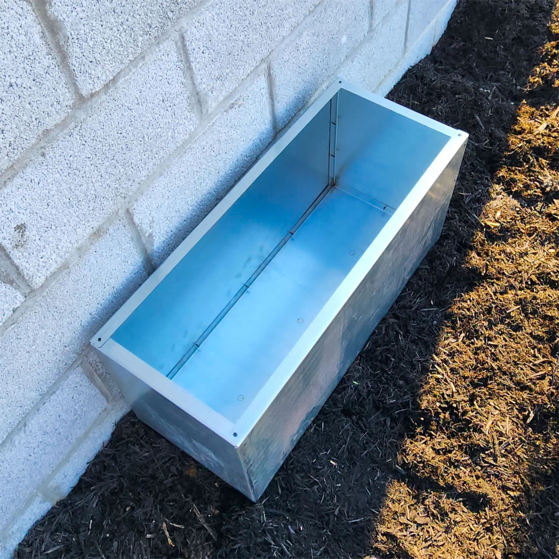 Galvanized Metal Trough Planter - Zinc Coated Planter Box - Outdoor Planter - Large Planter - Cute Planter - Succulent Planter