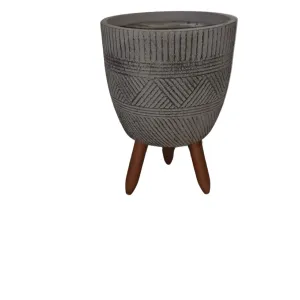 Geolite Tall Egg With Legs Granite Medium 31x44cm