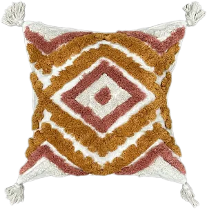 Geometrical Floral Boho Cotton Tufted Cushion Cover