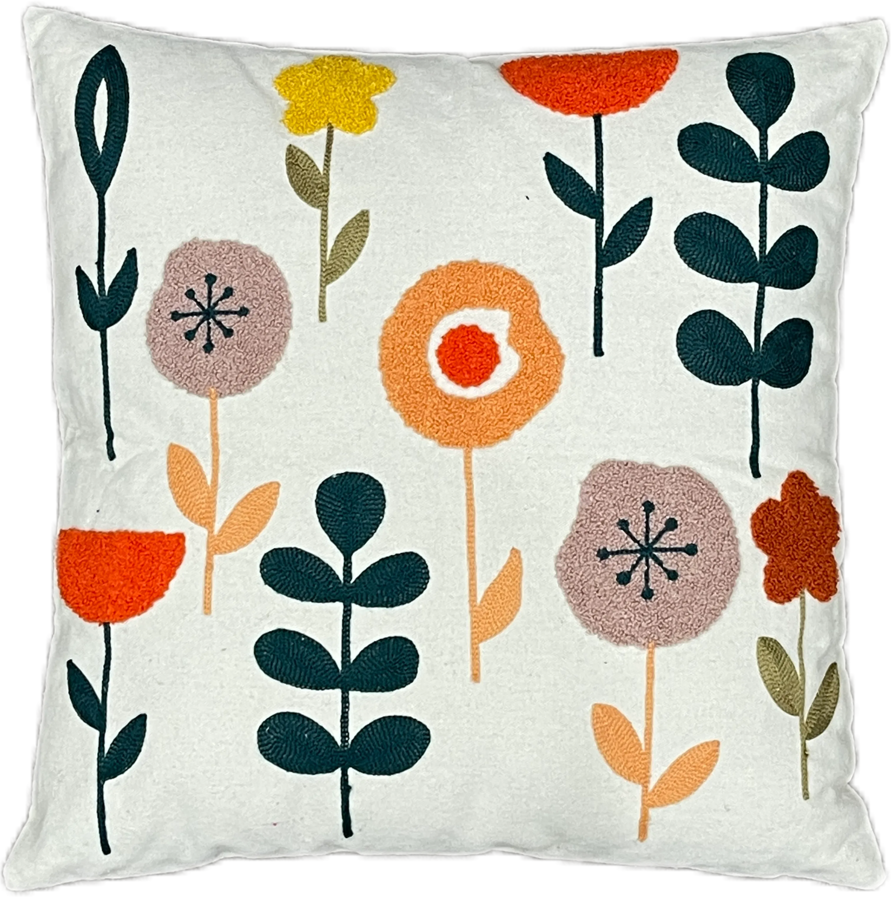 Geometrical Floral Boho Cotton Tufted Cushion Cover