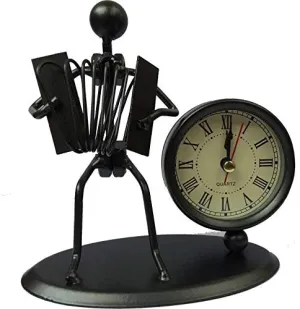 Jamboree Decoration Crafts Figurines Wrought Iron Metal Band Musicians Clocks Watches Stage Adornment Handicraft Furnishing Model