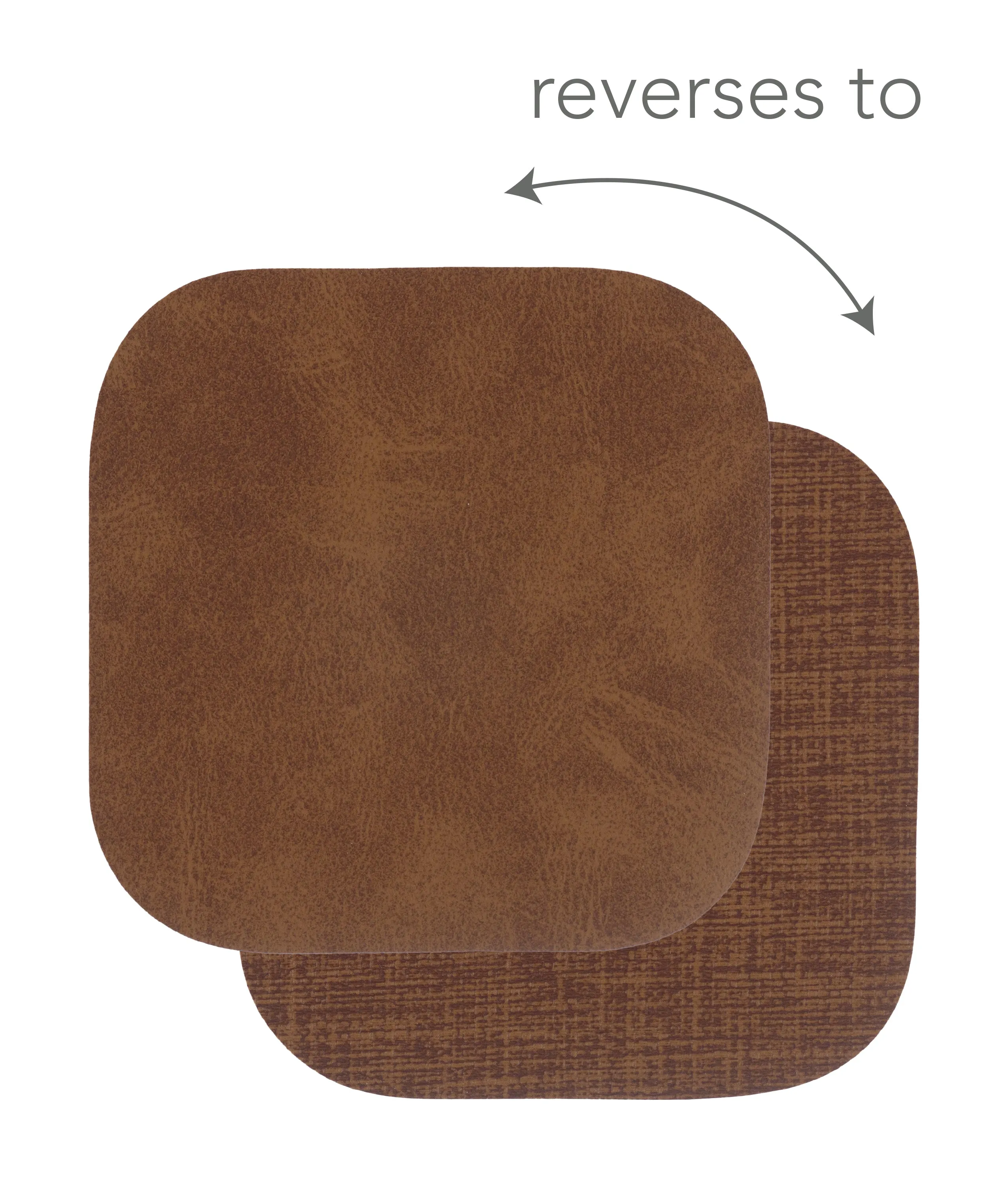 KAF Home Santiago Set Of 4  Faux Leather Coasters - 4.25" x 4.25"