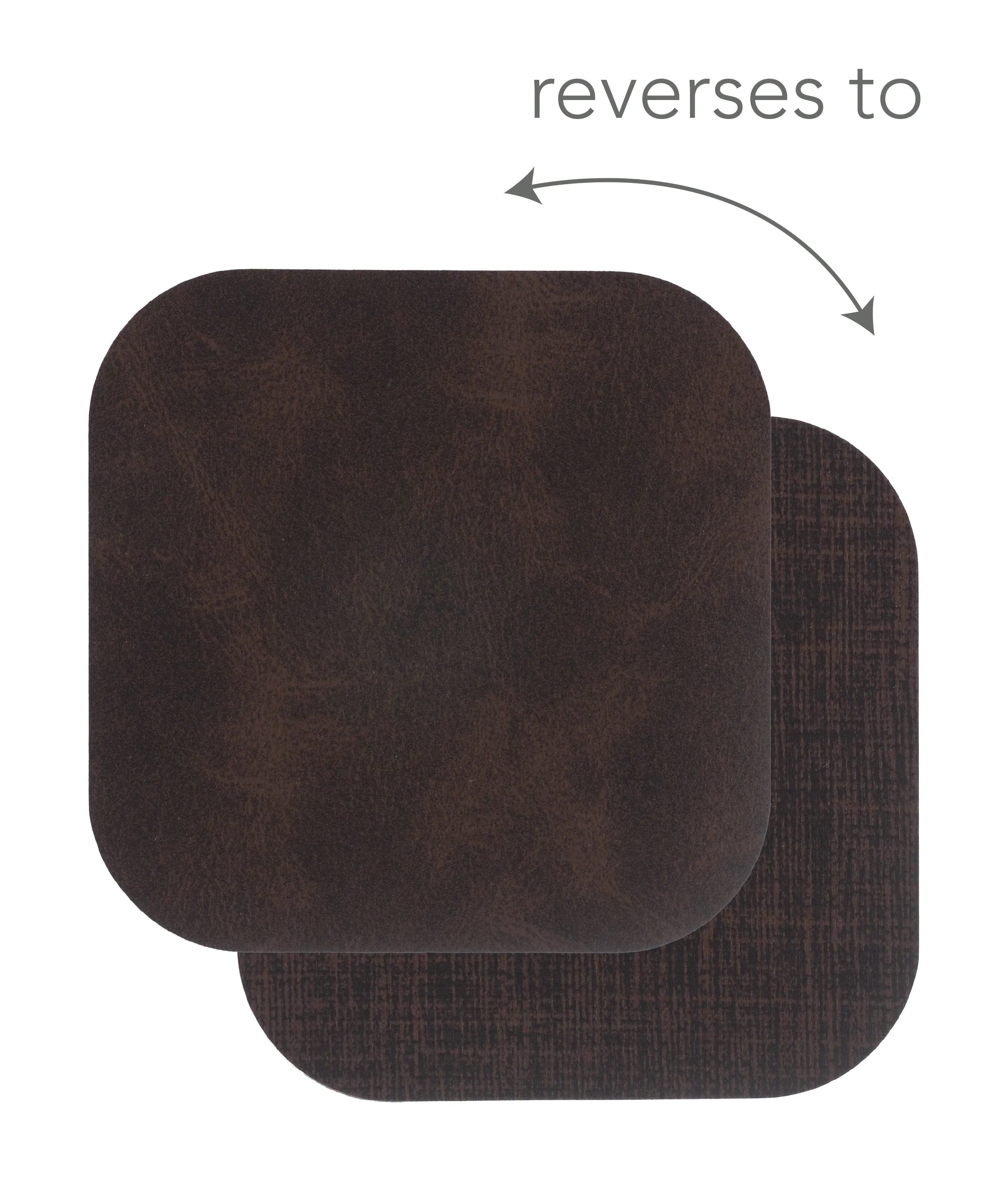 KAF Home Santiago Set Of 4  Faux Leather Coasters - 4.25" x 4.25"