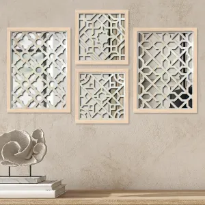 kotart Mirror Decor Panel Wooden Hanging Rectangular Wall Decor Frame for Living Room, Bedroom - Decorative Mirror for Home Decor - Jharokha Frames Mirror (Style03)