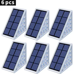 LED Step Lamp Stair Light Outdoor IP67 Waterproof Solar Light with Lens Anti-Theft Design Decor Lighting for Garden Deck Path