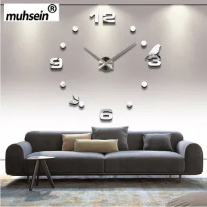 Muhsein Factory 2019 New Modern DIY Black Cat Bird Quartz Wall Clocks
