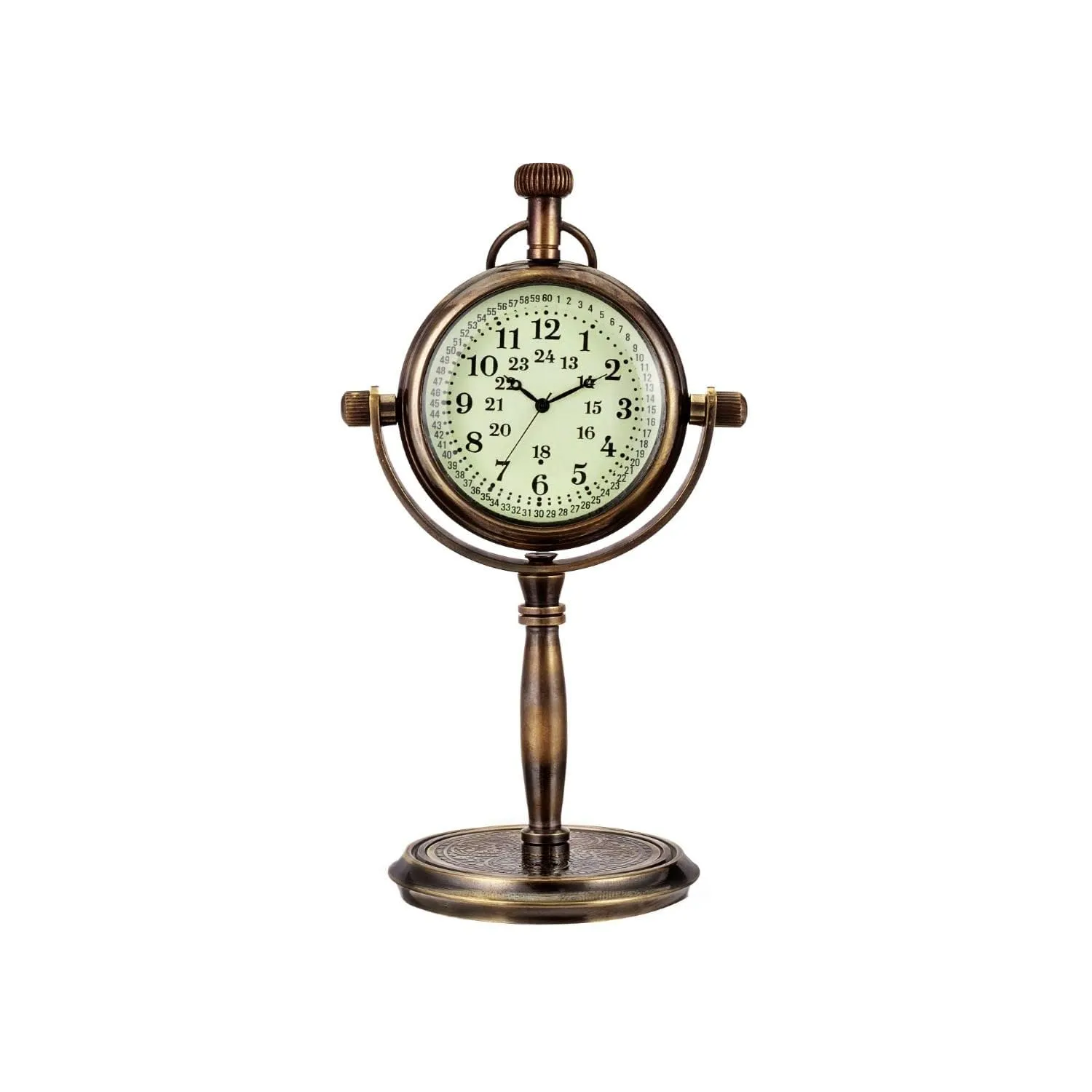 MZ Enterprises Desktop Clock Made by Brass || Handmade Brass Table Clock
