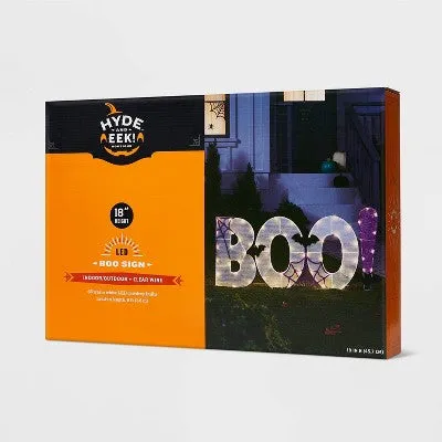Open Box - 18" LED White Mesh 'BOO!' Halloween Novelty Silhouette Light - Hyde & EEK! Boutique