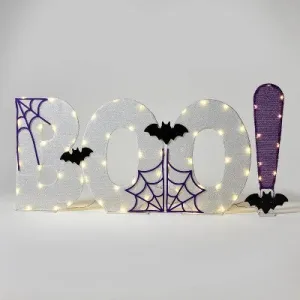 Open Box - 18" LED White Mesh 'BOO!' Halloween Novelty Silhouette Light - Hyde & EEK! Boutique