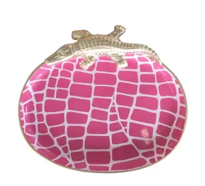 Pink Croc Small Tray by Dana Gibson