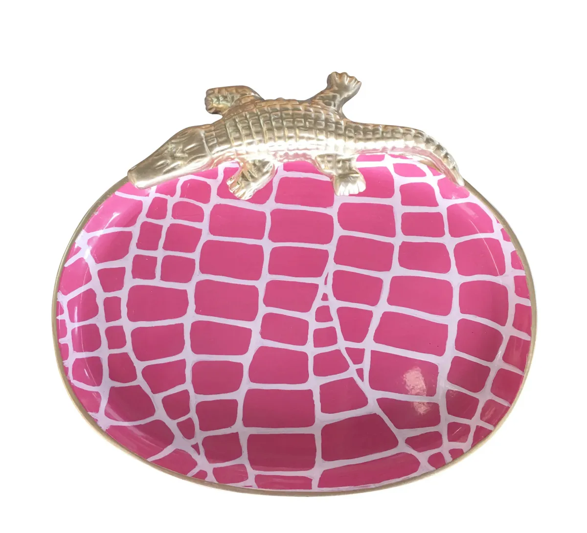 Pink Croc Small Tray by Dana Gibson