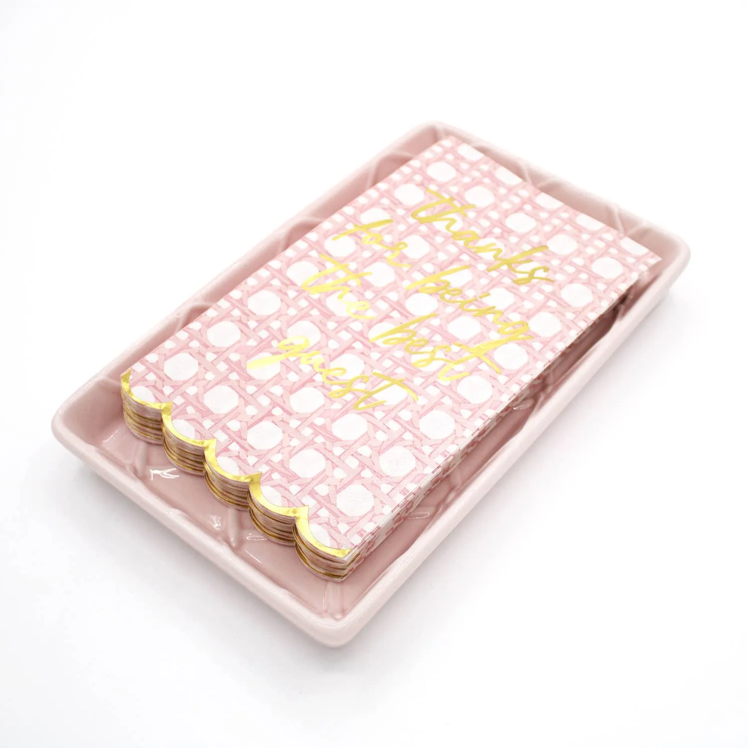 Pink Textured Guest Towel Tray