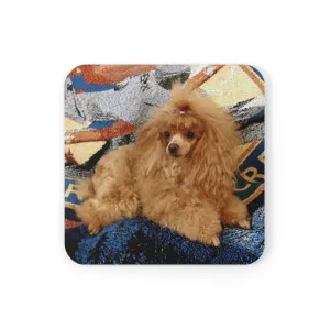 Poodle Coasters - Set of 4 Hardboard Coasters - Radiant Red Poodles - Terra Lounging