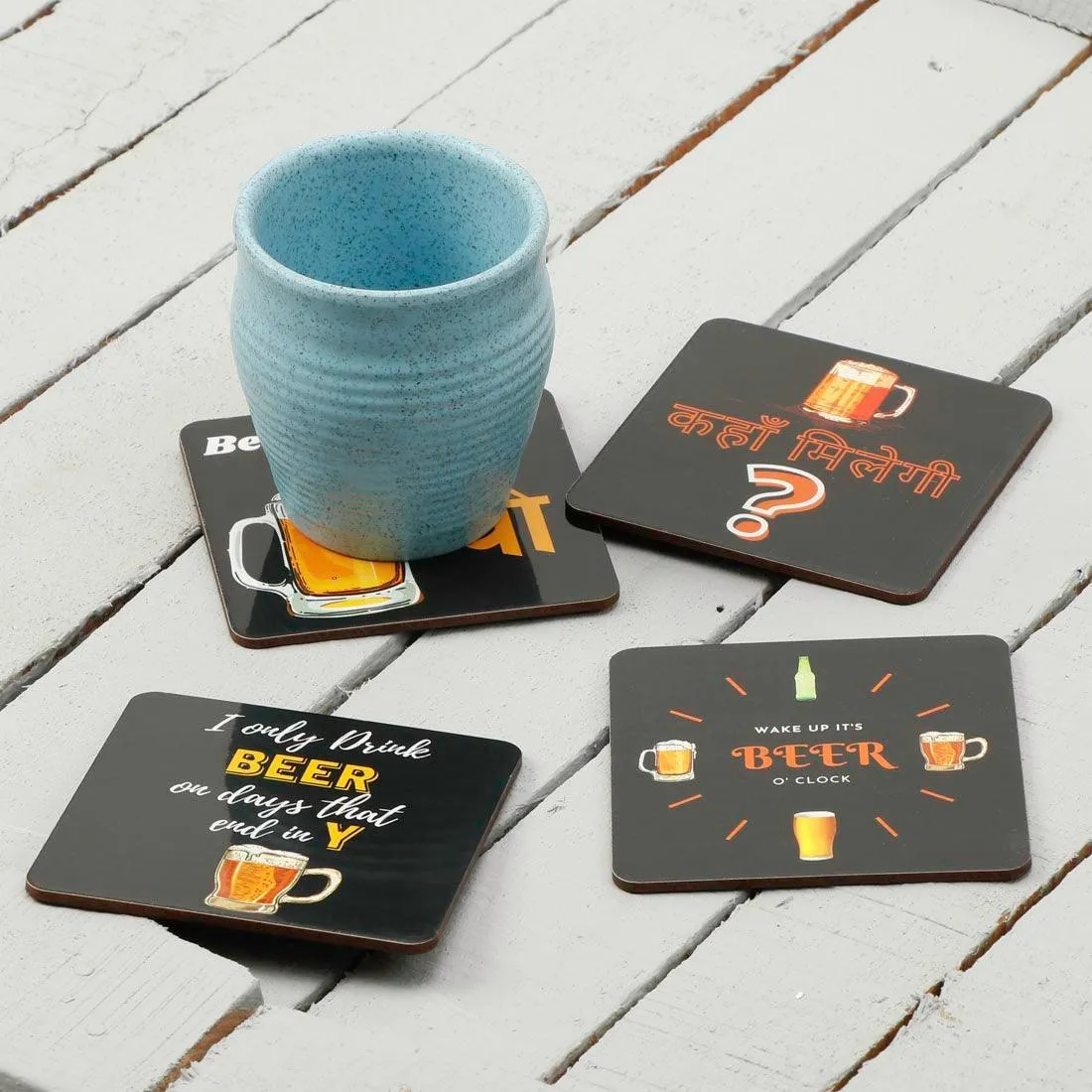 Printed Tea Coasters for Home and Dining Table ( set of 4 )
