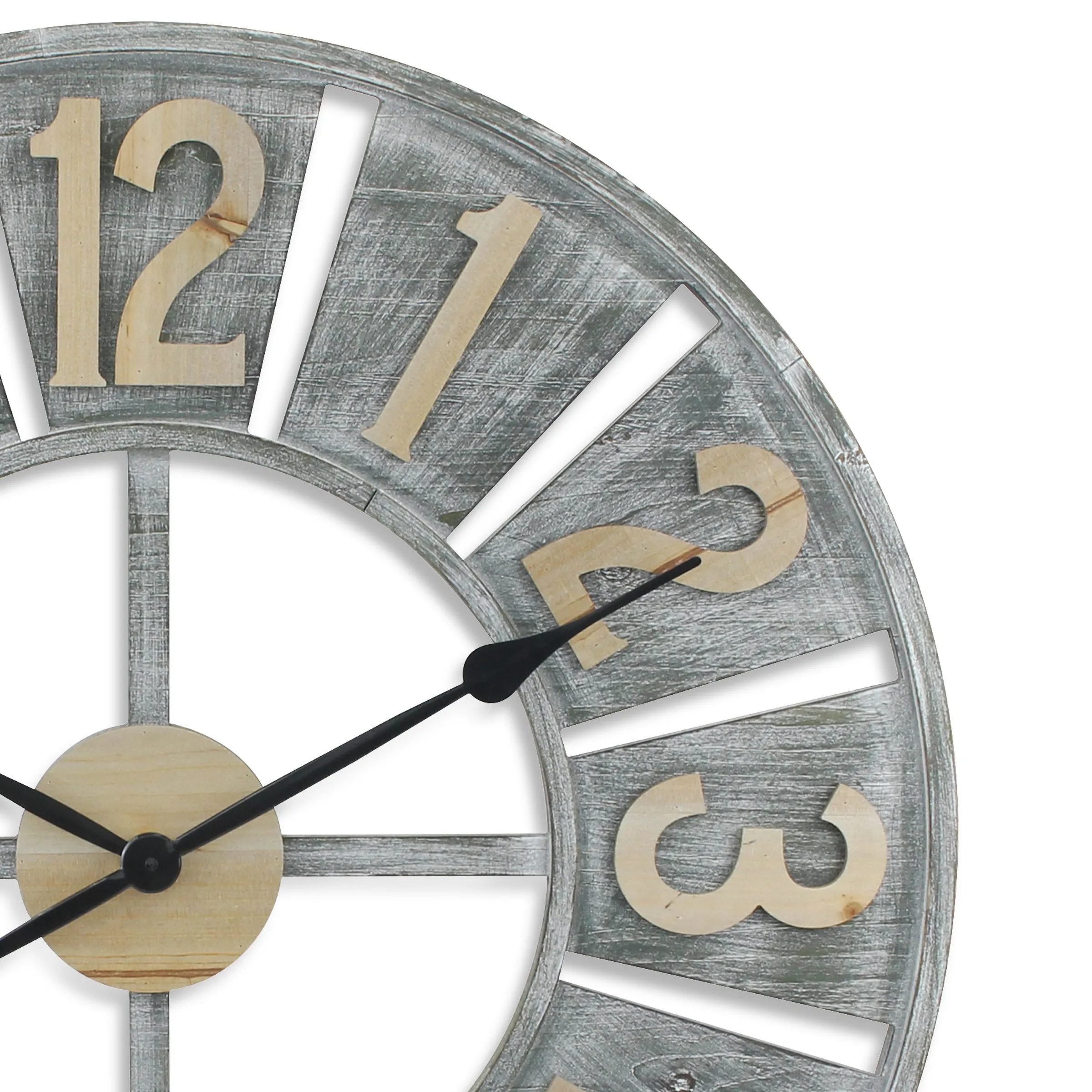 Rustic Deconstructed Clock with Layered Numbers