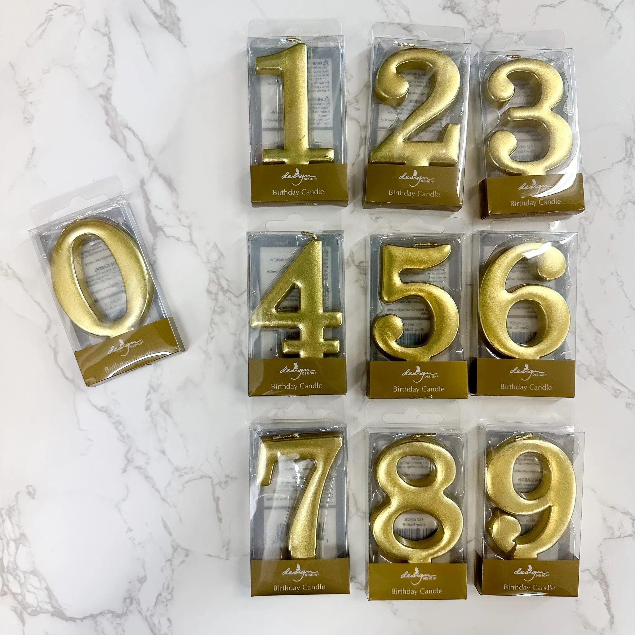 Shiny Gold Birthday Candle Number