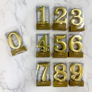 Shiny Gold Birthday Candle Number