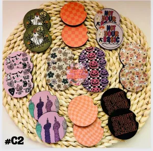 Spooky Car Coasters | Assorted 10 Sets of Car Coasters