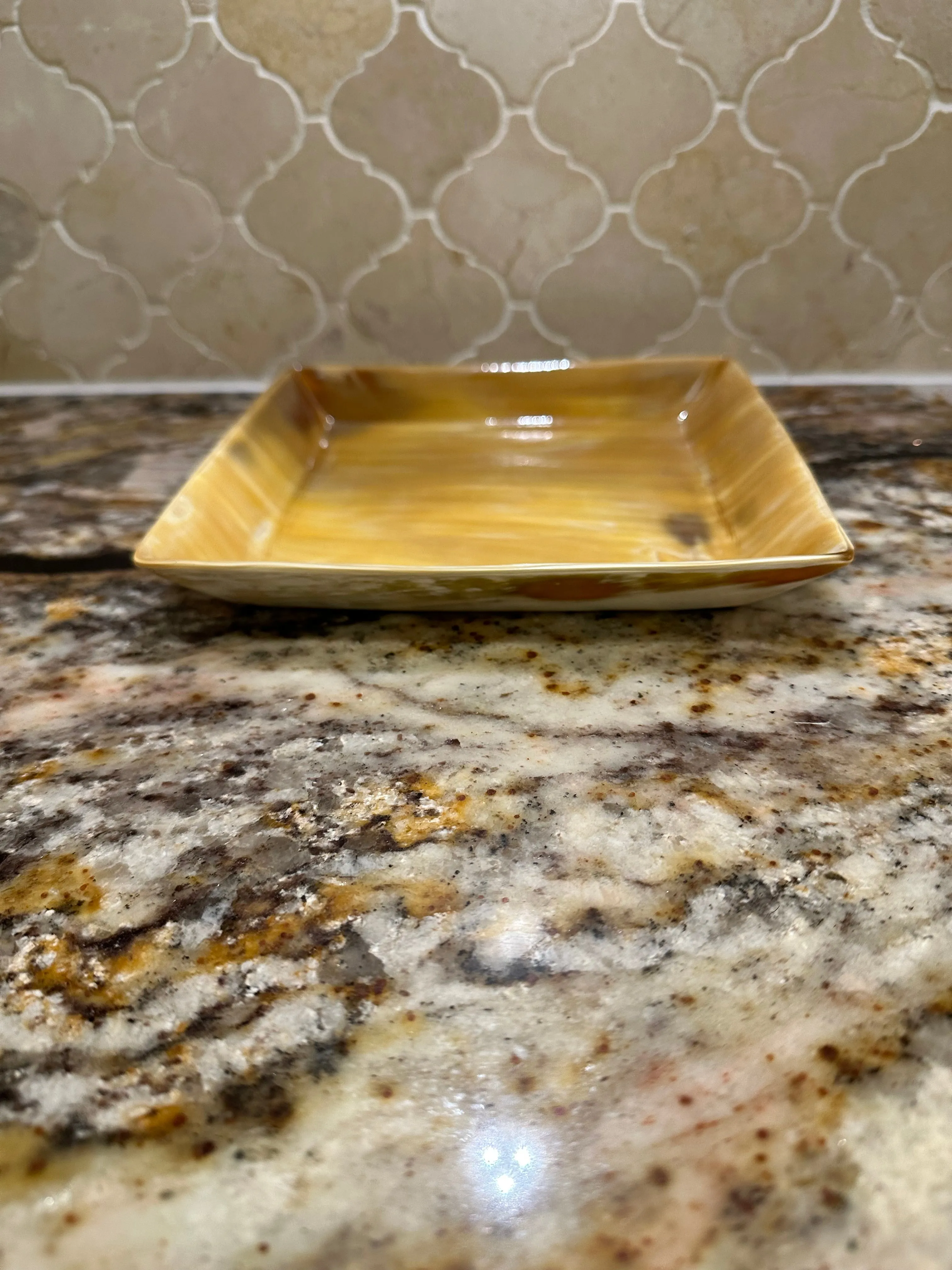 Square Ankole Cow Horn Decorative Tray
