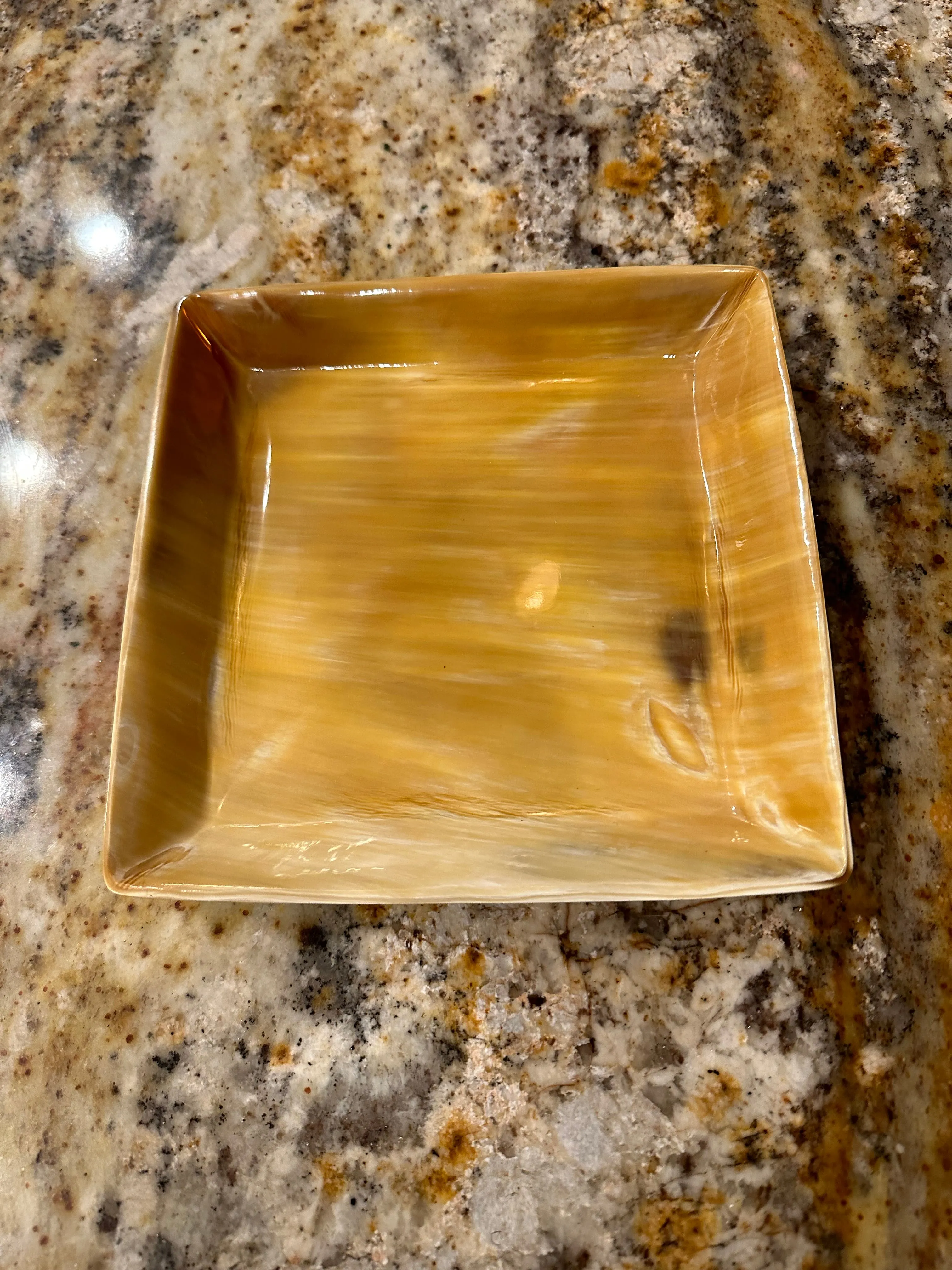 Square Ankole Cow Horn Decorative Tray