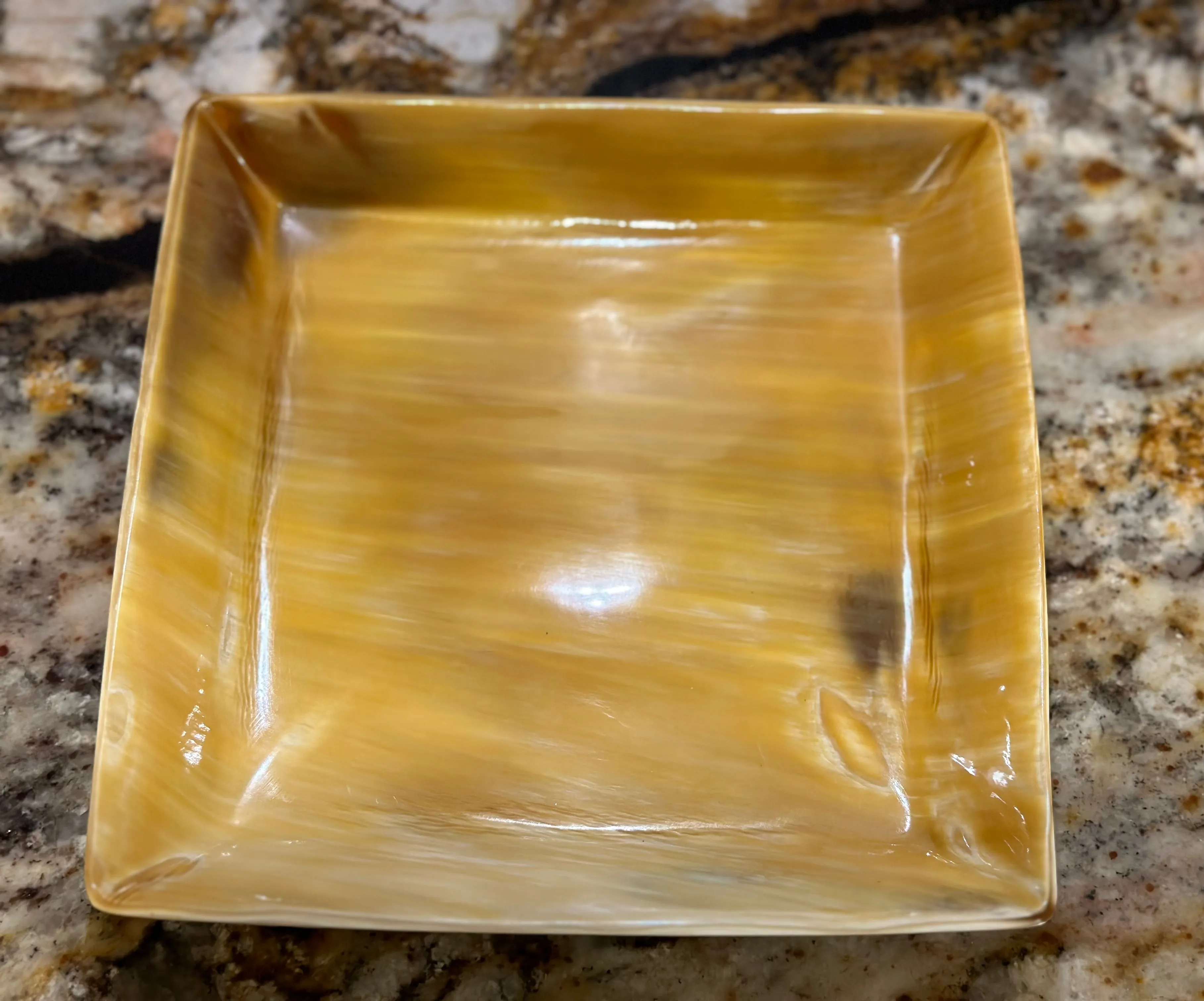 Square Ankole Cow Horn Decorative Tray