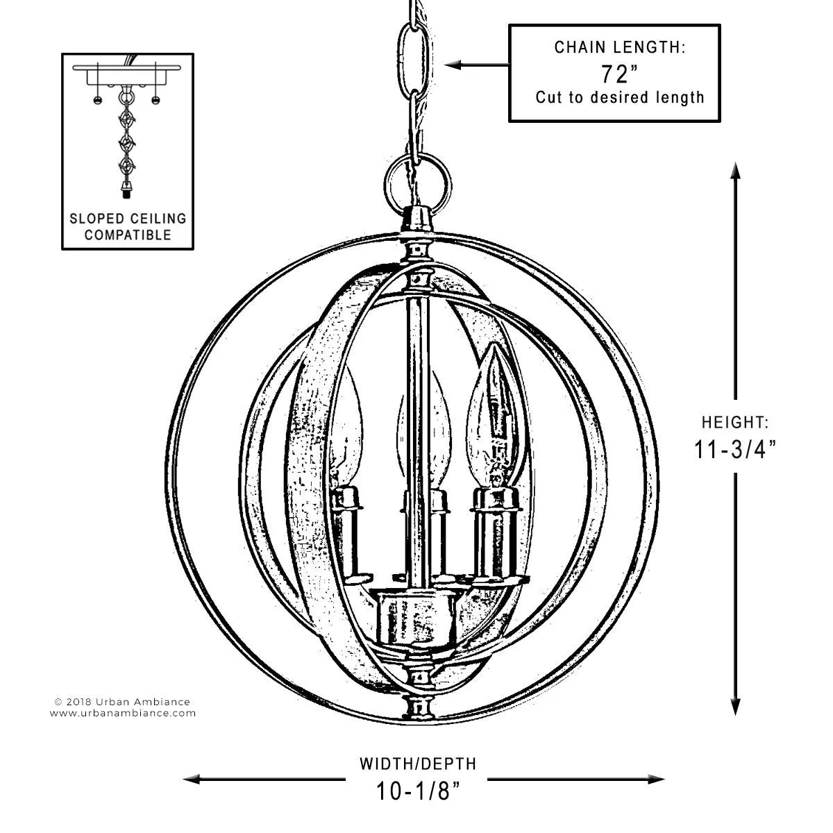 UHP2321 Luxe Industrial Pendant, 11-3/4"H x 10-1/8"W, Olde Bronze Finish, Arezzo Collection