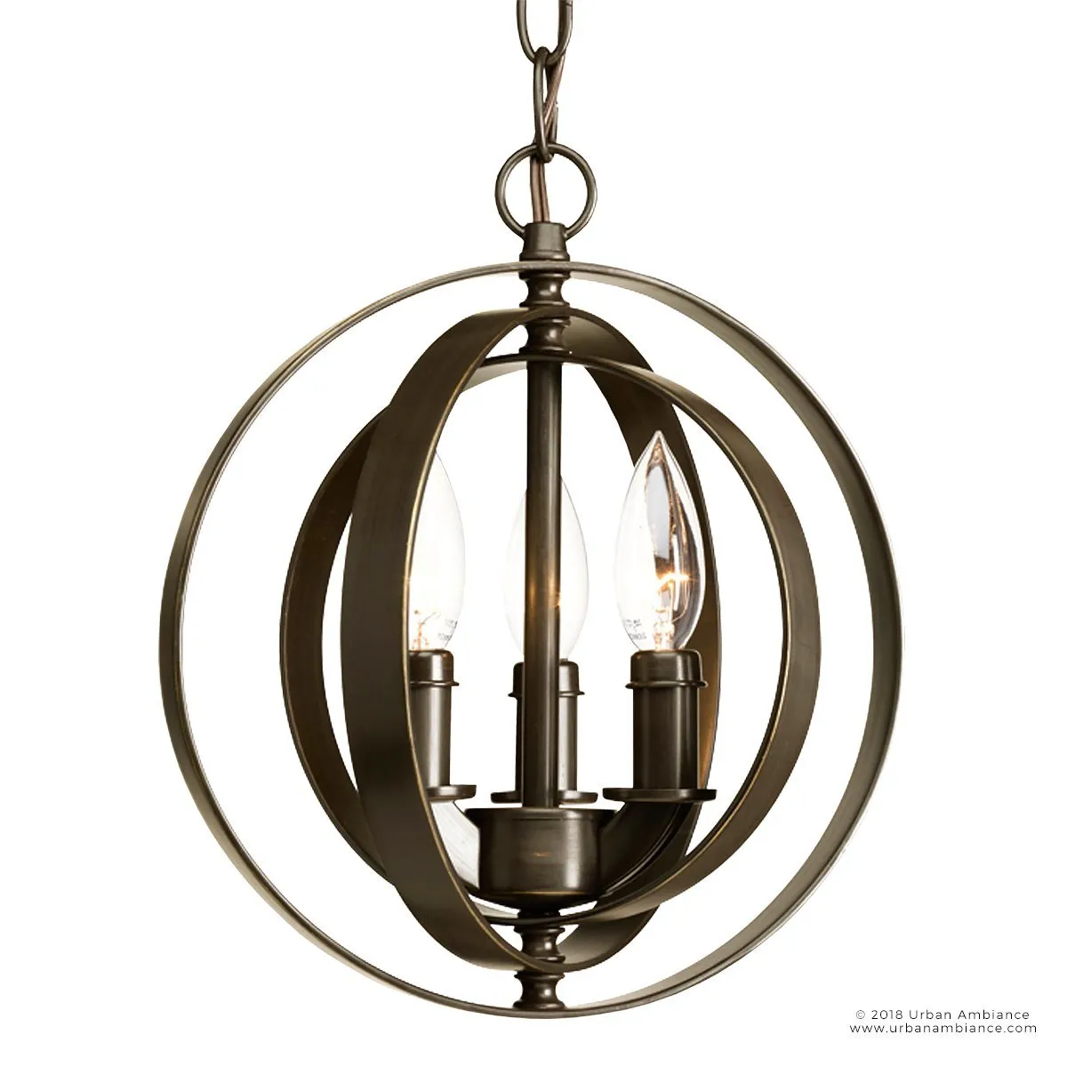 UHP2321 Luxe Industrial Pendant, 11-3/4"H x 10-1/8"W, Olde Bronze Finish, Arezzo Collection