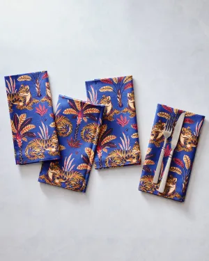 Untamed Tiger - Dinner Napkins Set Of 4 - Grape Soda