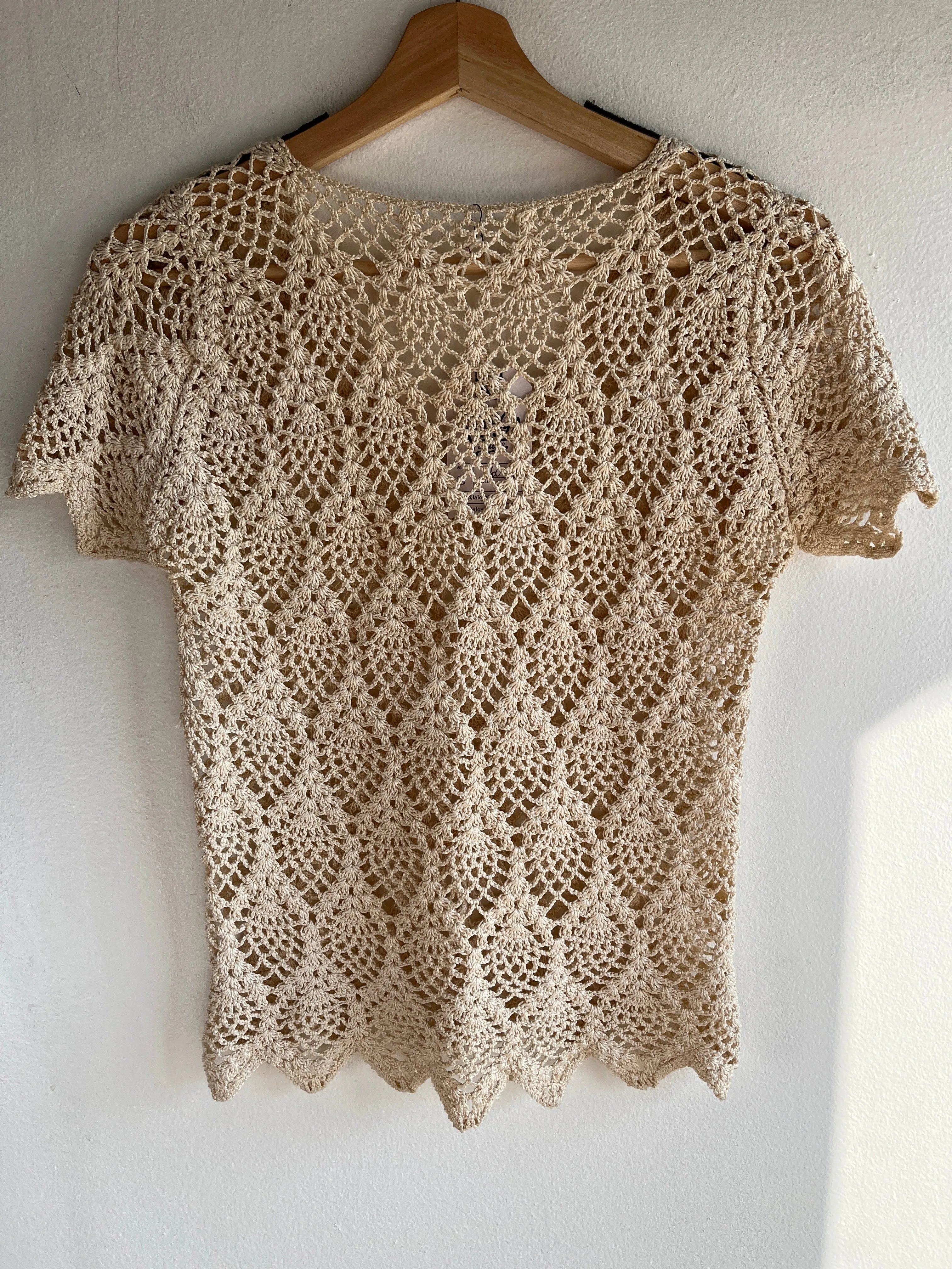 Vintage 1970s Crocheted Shirt