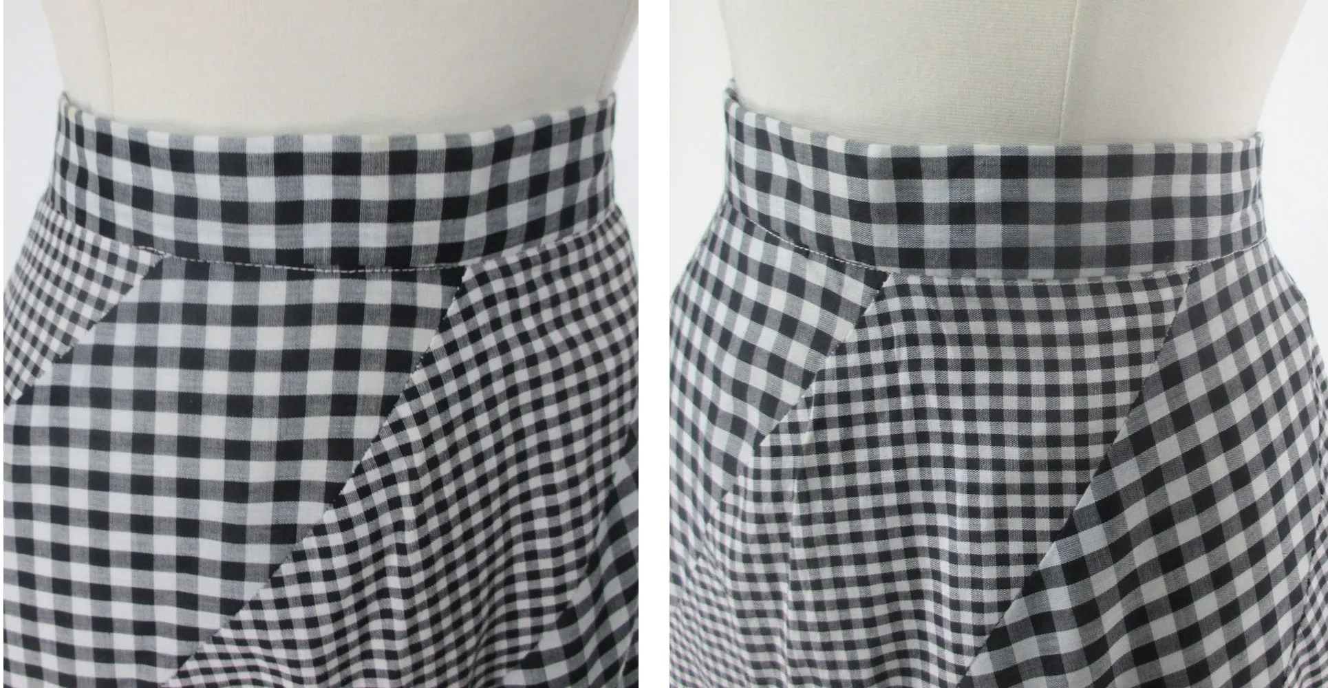 Vintage 70s Swirled Pinwheel Gingham Maxi Skirt M