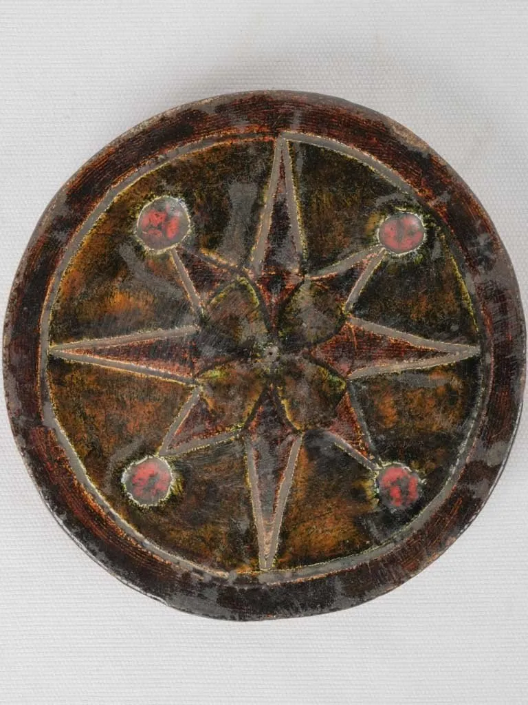 Vintage terracotta trivet - dark brown 1¼"