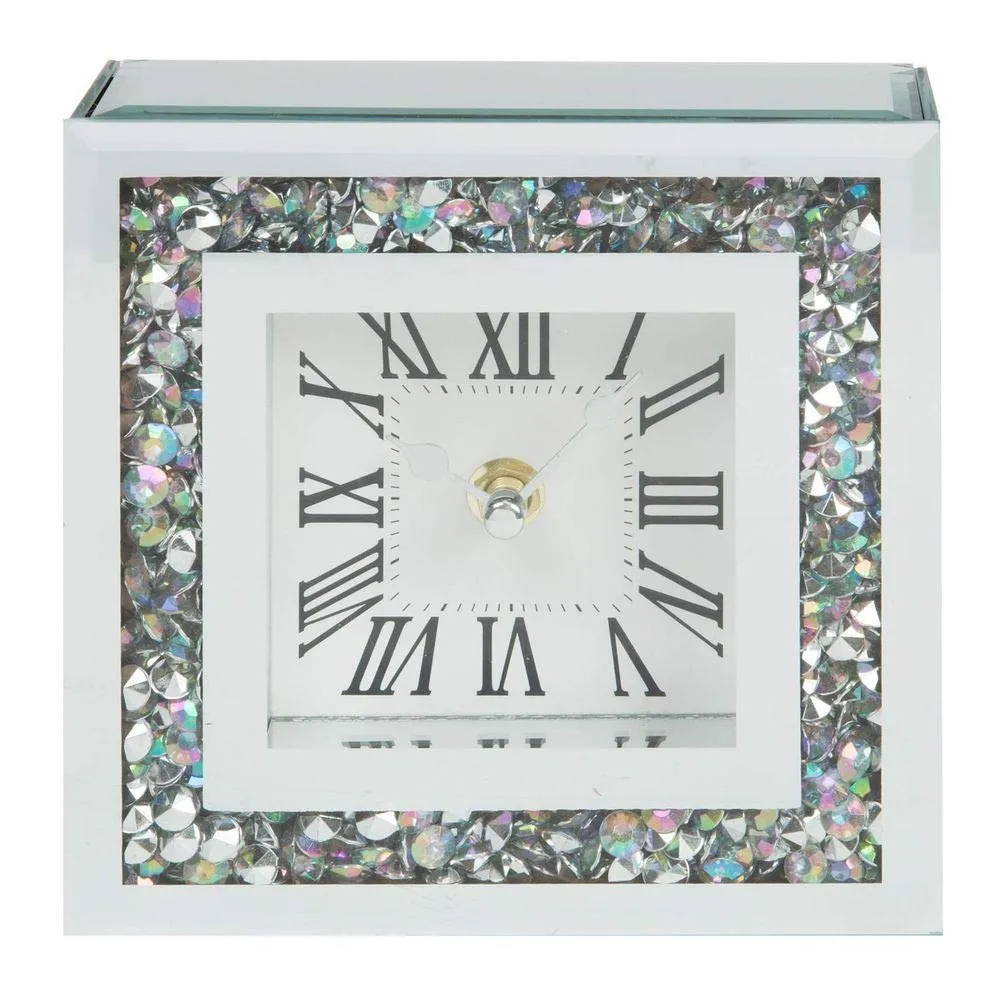 Widdop Hestia Crystal Border Mantel Clock 15cm